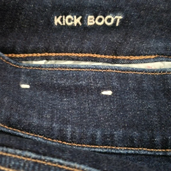 AEO || 12 Reg Dark Blue Kick Boot Super Stretch Denim Jeans - Picture 6 of 9